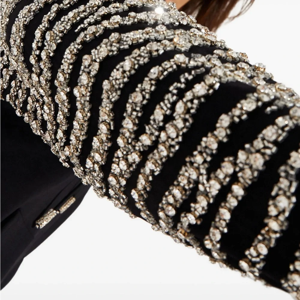 Retrofete Isa Black and Silver Sequin Women's Hoodie Top - Picture 5 of 14